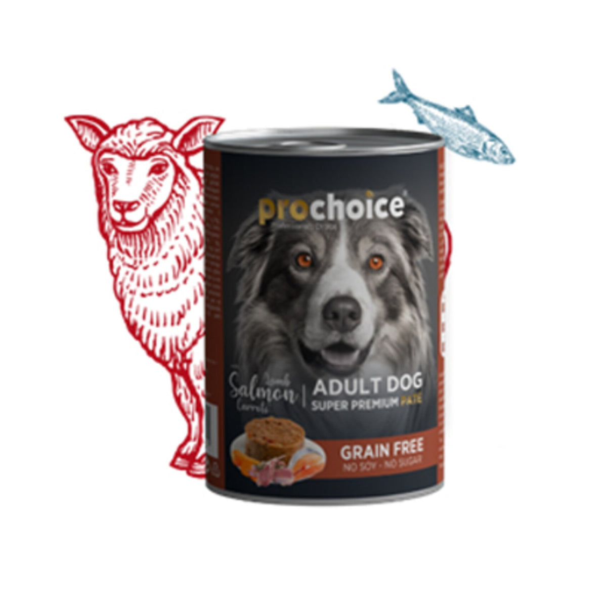 Prochoice Adult Dog Lamb, Salmon & Carrot Pate Grain Free 400 Grs | P3015