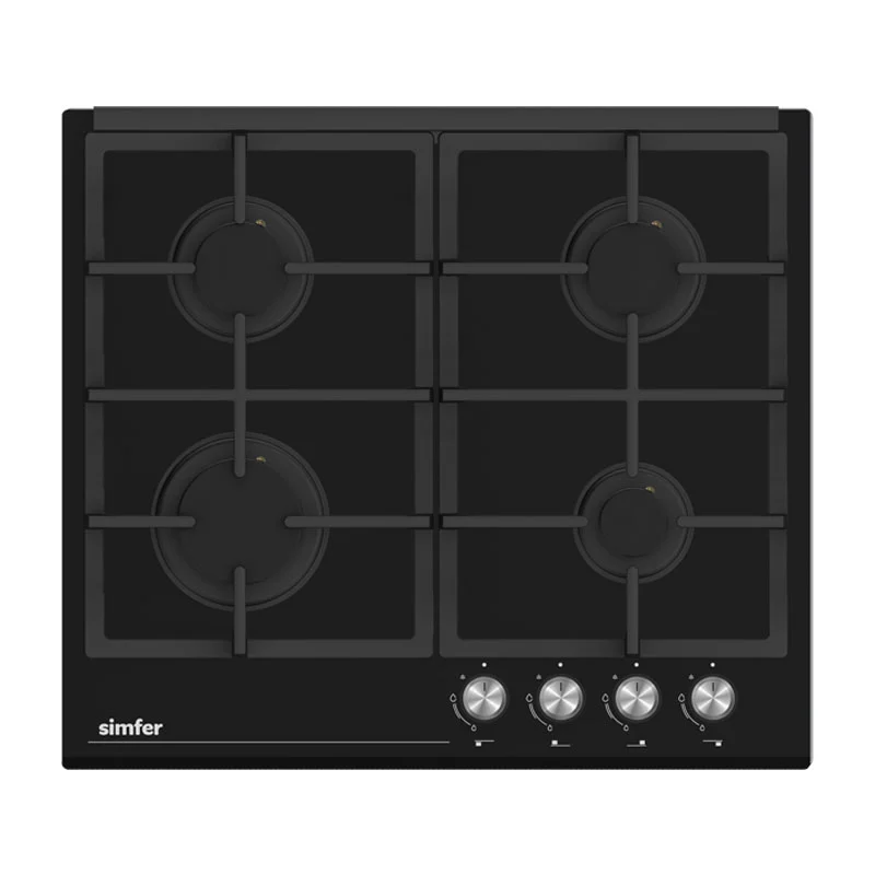 Simfer H6.405.HGSSP 60 cm Built-in Gas Hob Glass Black | MAO1-6405HGSSP