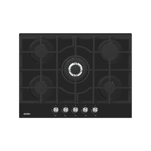Simfer H7.504.HGSSP 70 cm Built-in Gas Hob Glass Black | MAO1-7504HGSSP