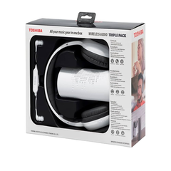 Toshiba Audio 3-in 1 Package (Headphones + earphones + Speaker) - White | 3P19-W