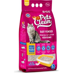 Pets Clean رمل قطط معطر برائحة بودرة الأطفال 5 لتر | 061614