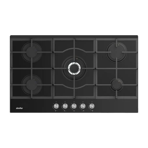 Simfer H9.504.JGSSP 90 cm Built-in Gas Hob Glass Black | MAO1-9504JGSSP