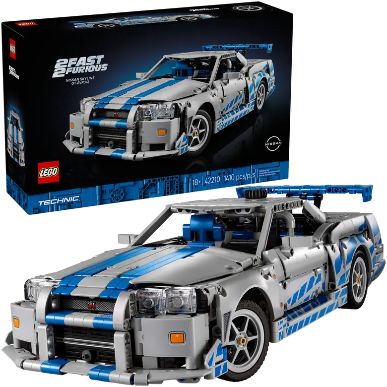 LEGO 2 Fast 2 Furious Nissan Skyline GT-R (R34) - Technic Racing Car Building Set | 42210