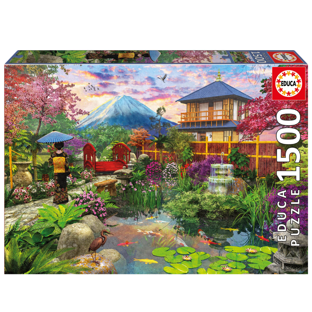 Educa 19937 - Japanese Garden with Mount Fuji 1500-Piece Jigsaw Puzzle | 19937