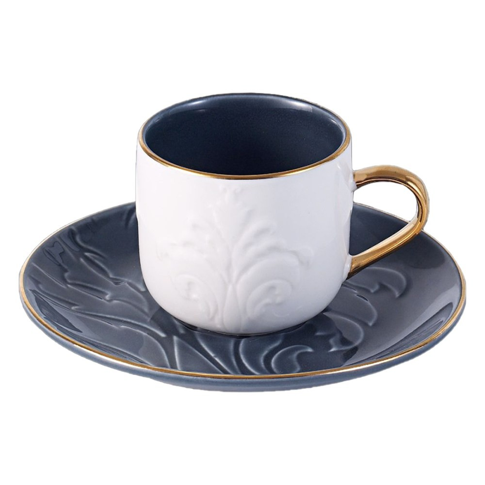 Dorsch Leaf Navy 12 Pieces Coffee Cups Set | DH-09320