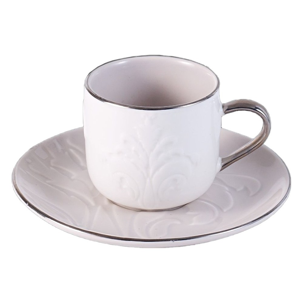 Dorsch Leaf Offwhite 12 Pieces Coffee Cups Set | DH-09321