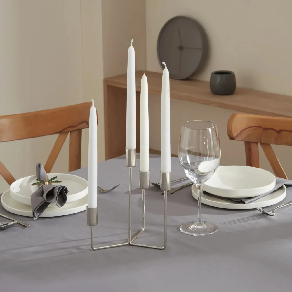 Karaca Home Siela 4Pcs Candlestick [Silver] | 8680214382608