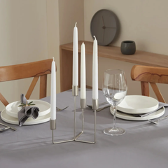Karaca Home Siela 4Pcs Candlestick [Silver] | 8680214382608