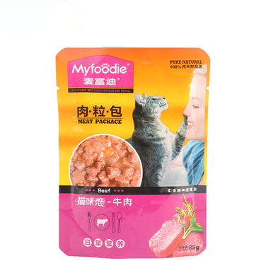 كيس طعام قطط رطب من MyFoodie – بنكهة لحم البقر - 85 غرام | MFD-CWF85-BF