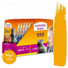 كيس طعام قطط رطب من MyFoodie – بنكهة لحم البقر - 85 غرام | MFD-CWF85-BF