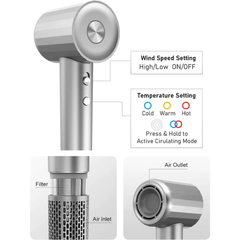 Wiwu WI-520 Ultrasonic EU Hair Dryer-Gray | 520-GY