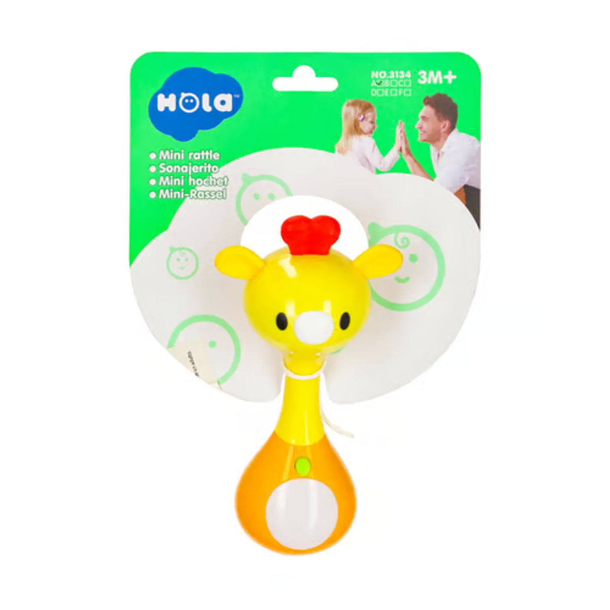 Hola Mini Rattle Toy - Yellow Giraffe Design | 3134