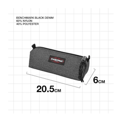 EASTPAK Benchmark Single Pencil Case - Black Denim | EK37277H