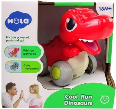 Hola Cool Run Dinosaurs - لعبة دفع وتحريك تعمل بالاحتكاك - أحمر | HE7968/A