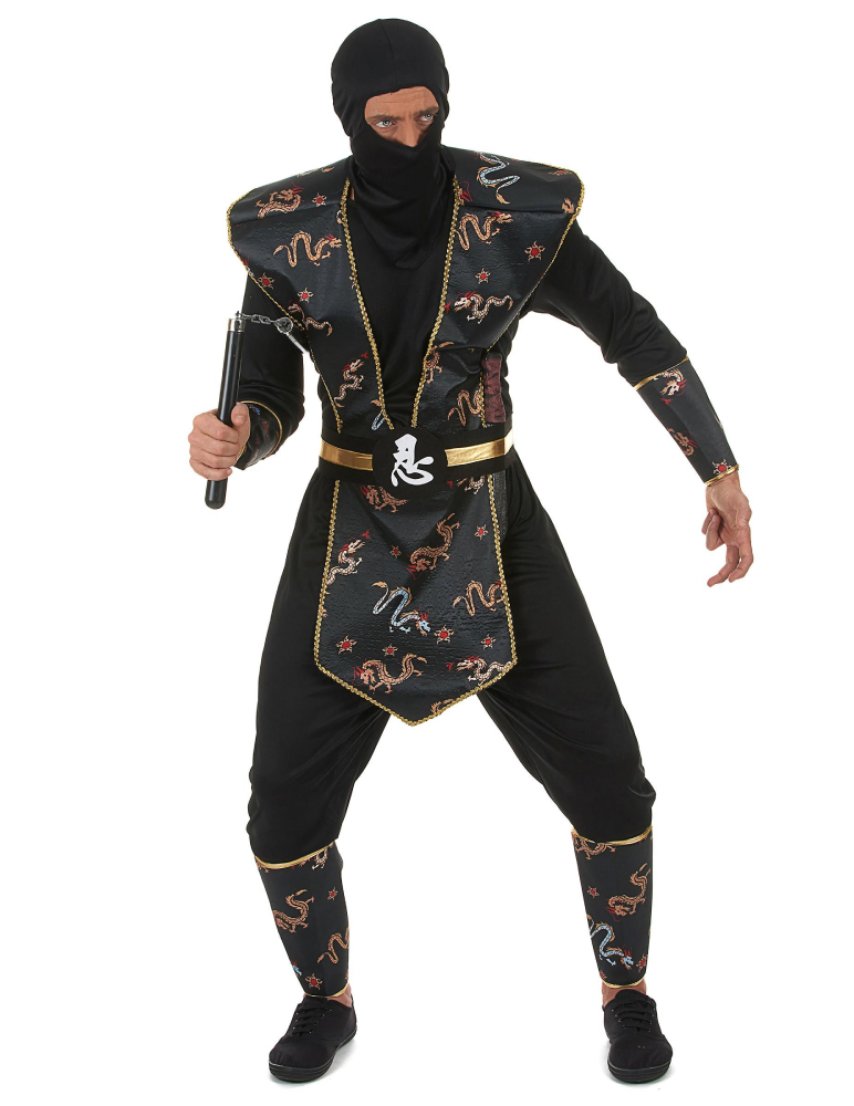 Ninja Dragon Costume (Shirt, Pants, Belt, Hood, Chest, Arm & Leg Protectors) | 093028