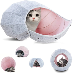 Cat Foldable Bed - Multi-Shape Felt Cat House with Cushion | CFB-001