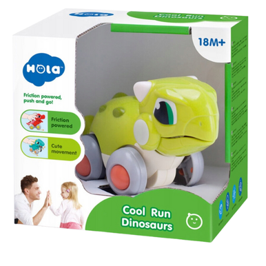 Hola Cool Run Dinosaurs - لعبة دفع وتسيير تعمل بالاحتكاك - أخضر | HE7968/B
