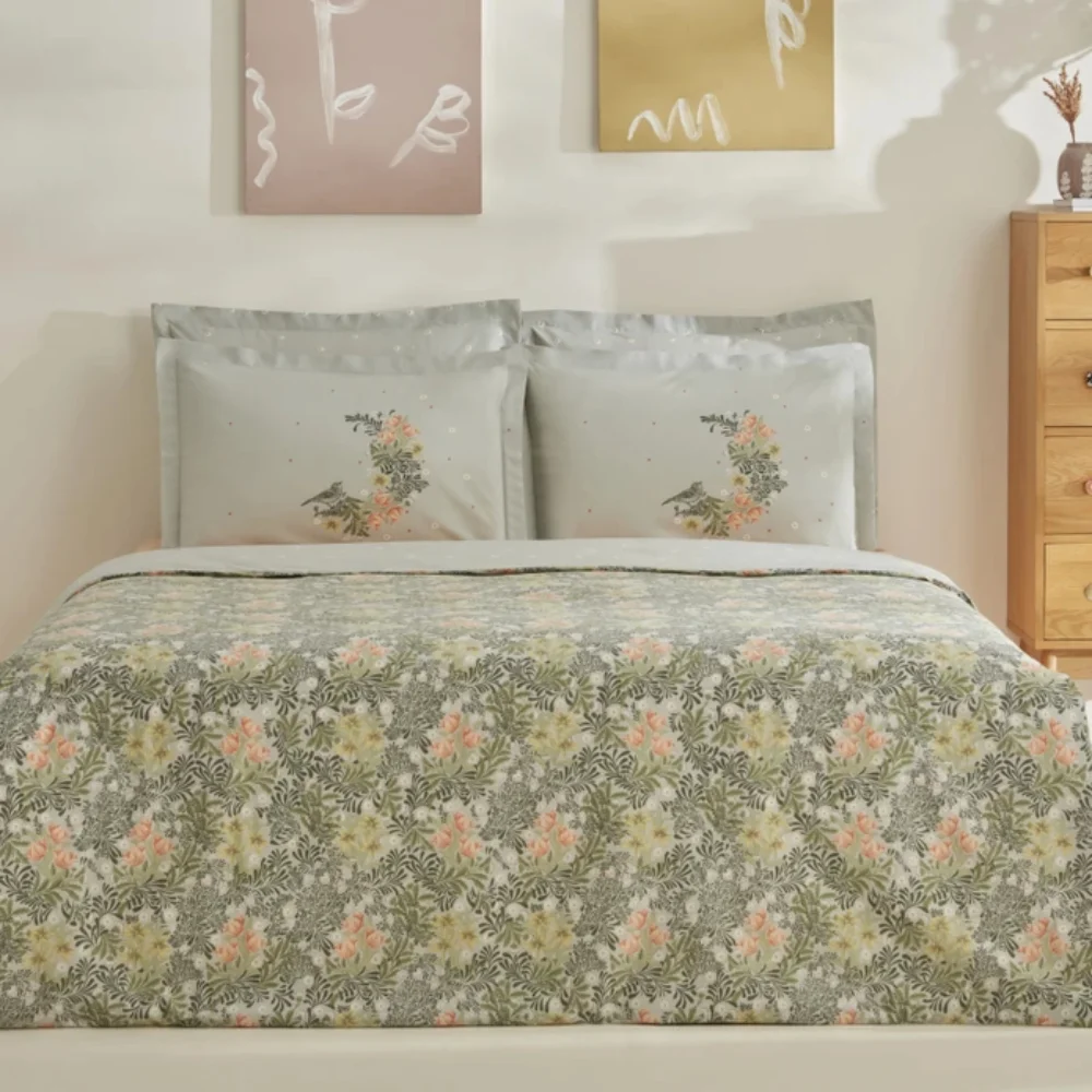 Karaca Home Cindy 100% Cotton Double Duvet Cover Set [Green] | 8680214366547