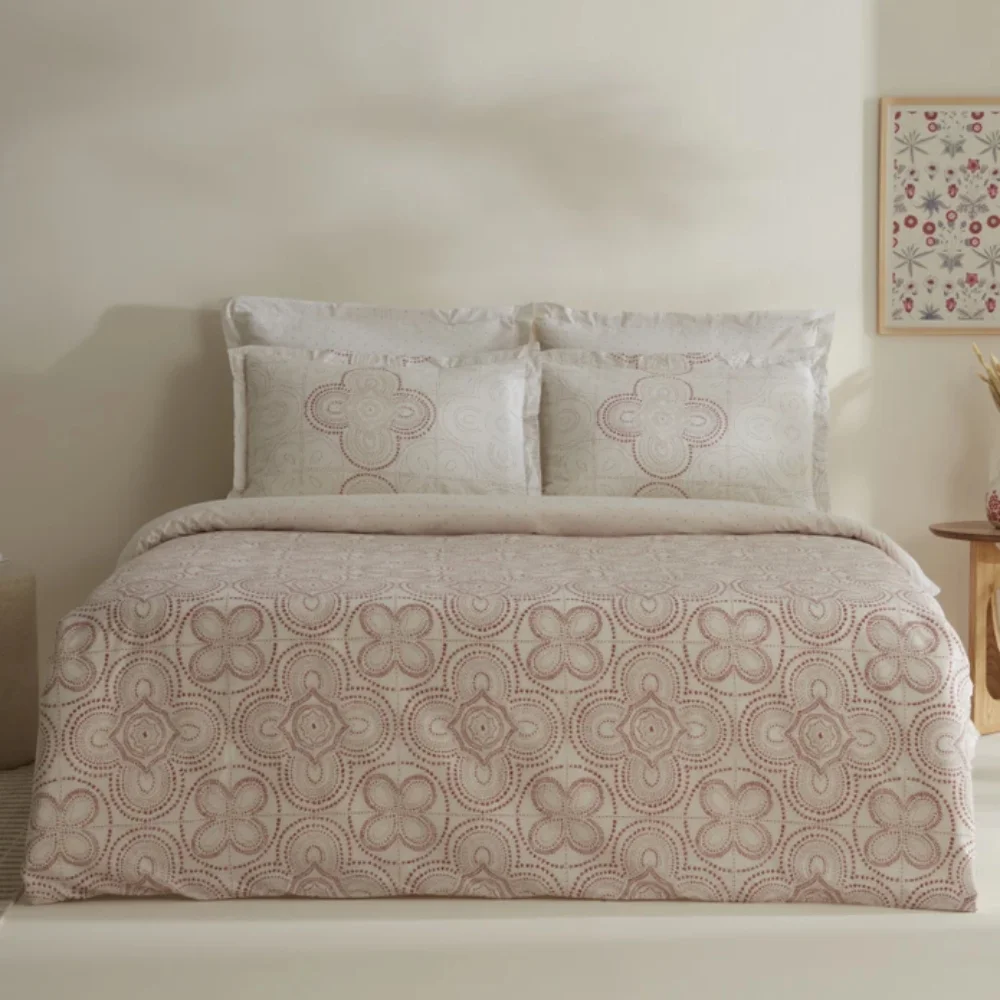 Karaca Home Anemos 100% Cotton Double Duvet Cover Set Tile | 8680214394922