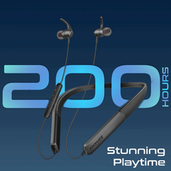Promate SportFit™ High Fidelity Wireless ENC Neckband Earphones with 200 Hours Playtime - Black | LEAP-200H.BLACK
