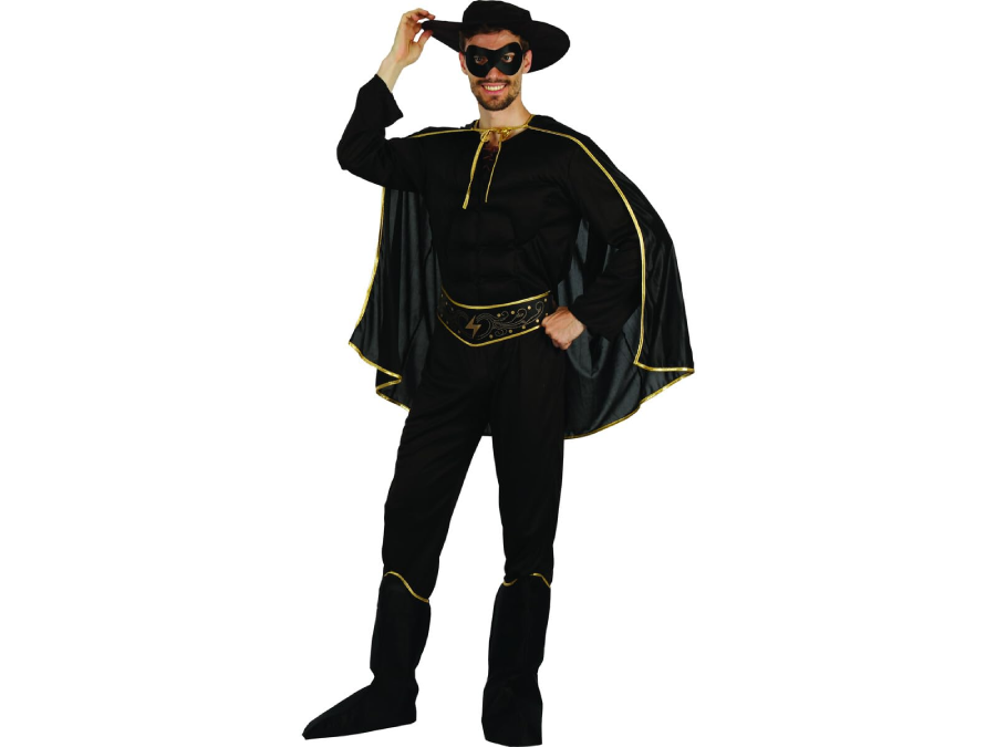 Men’s Bandit Costume (Black Suit, Boots, Coat, Belt, Hat & Mask) | 093269