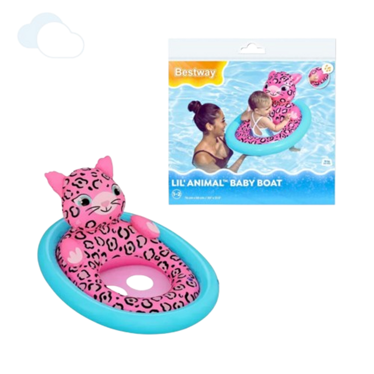 Bestway Inflatable Baby Float - Pink Leopard | P-34180