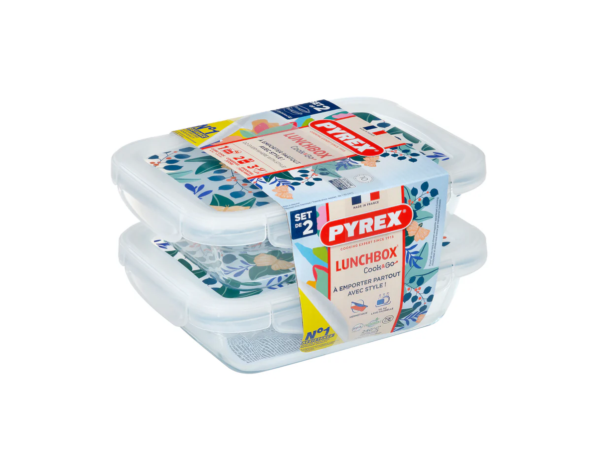 PYREX Cook & Go Rectangular Dish Set of 2 with Lids | 913S677