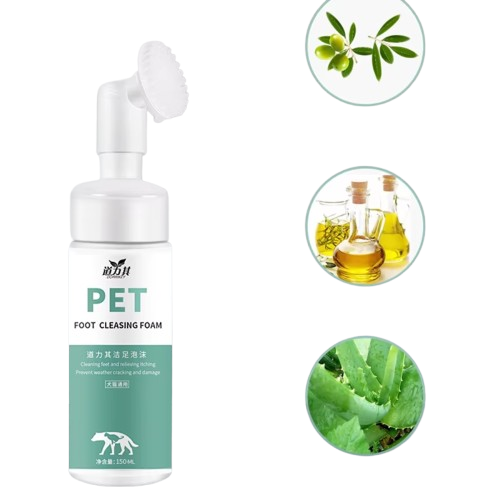 رغوة تنظيف أقدام الحيوانات الأليفة بفرشاة ناعمة - 150 مل | PET-FC-150