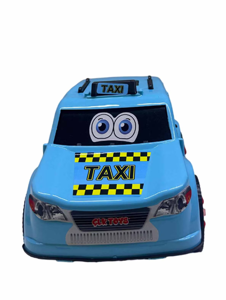 Blue Cartoon Taxi Free-Wheel Toy Car | CLK-186