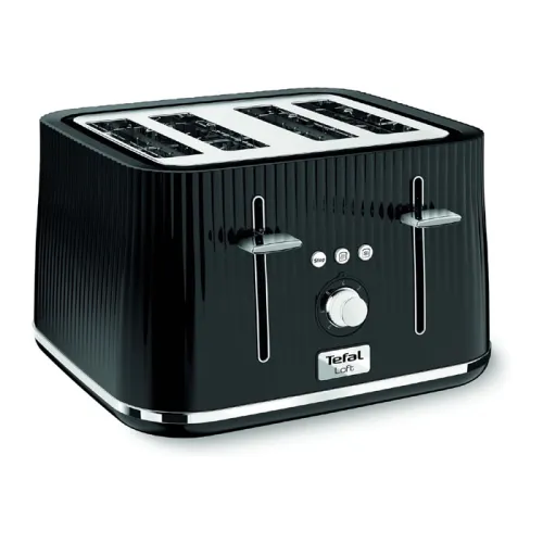Tefal 1700 W Loft Toaster 4 Slots, Black & SS | TT760840