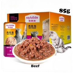 كيس طعام قطط رطب من MyFoodie – بنكهة لحم البقر - 85 غرام | MFD-CWF85-BF