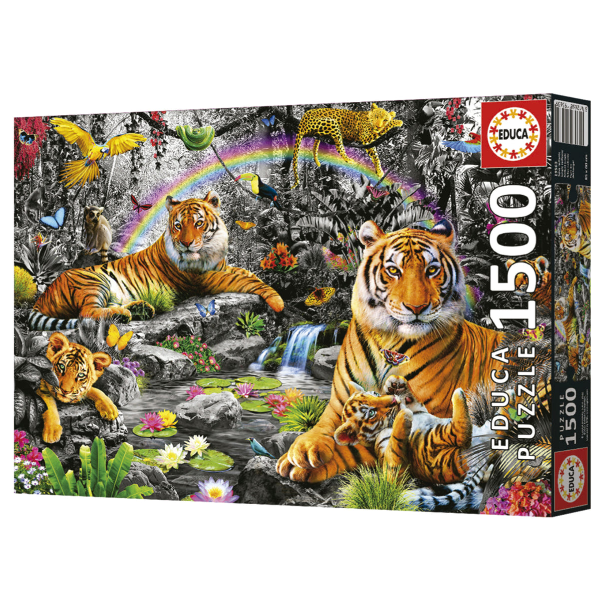 Educa 19563 - Tigers in the Rainbow Jungle 1500-Piece Jigsaw Puzzle | 19563