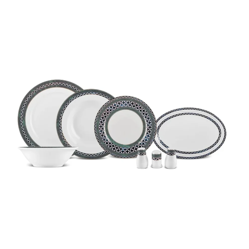 Karaca Elegance Bone Cordoba 53Pcs Dinner Set for 12 People [Gold] | 153.09.01.6384