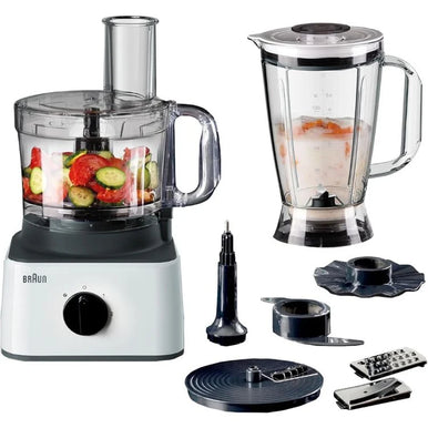 Braun 8-in-1 Food Processor with 2.1 L Bowl Capacity, 1.8 L Blender Capacity | FP0132WH