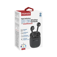Promate High Definition ENC TWS Wireless Earbuds with IntelliTouch ,Black | LIMA.BLACK