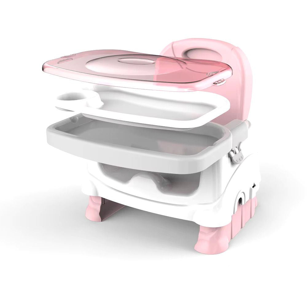 Baby Dining Chair with Tray - Adjustable Foldable Design, Pink | 3689-C