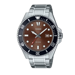 Casio Men 3H Watch - Silver / Brown / Black | MDV-107D-5AVDF