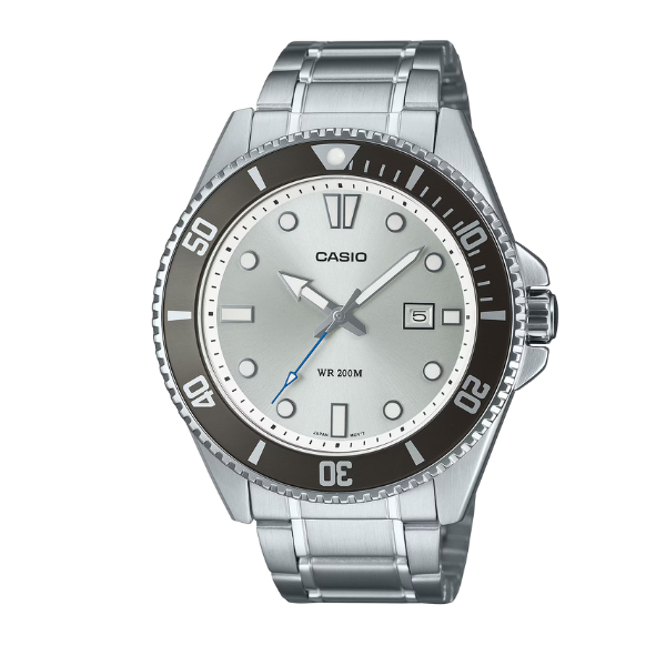 Casio Men 3H Watch - Silver / White / Black | MDV-107D-7AVDF