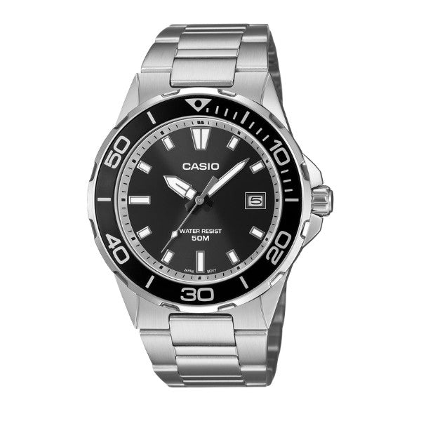 Casio Men 3-Hand Watch - Silver / Black | MTD-145D-1AVDF
