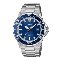 Casio Men 3-Hand Watch - Silver / Blue | MTD-145D-2AVDF