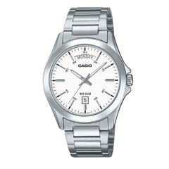 Casio Men 3-Hand Watch - White / Silver | MTP-1370D-7A3VDF