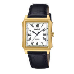 Casio Men 3-Hand Watch - Black / White / Gold Plated | MTP-B190GL-7BVDF