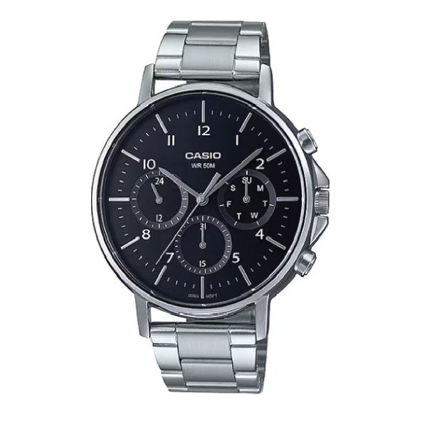 Casio Men 3-Hand Multi-Dial Watch - Black / Silver | MTP-E321D-1AVDF