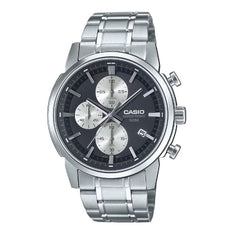 Casio Men 3-Hand Chronograph Watch - Black / Silver | MTP-E510D-1A2VDF