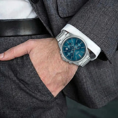 Casio Men 3-Hand Chronograph Watch - Blue / Silver | MTP-E515D-2A1VDF
