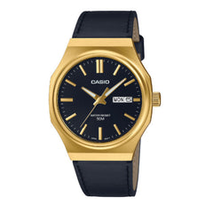 Casio Men 3-Hand Watch - Black / Gold Plated | MTP-E735GL-1AVDF