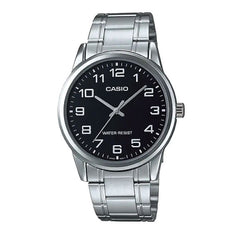 Casio Analog Watch – Black Dial & Stainless-Steel Bracelet | MTP-V001D-1BUDF