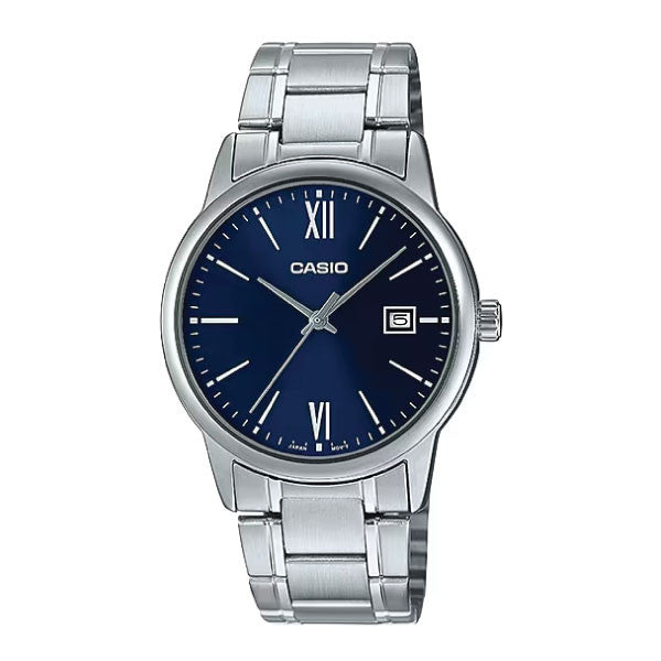 Casio Analog Watch – Blue Dial & Stainless-Steel Bracelet | MTP-V002D-2B3UDF