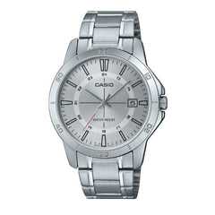 Casio Analog Watch – Silver Dial & Stainless-Steel Bracelet | MTP-V004D-7CUDF