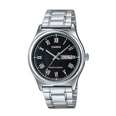 Casio Analog Watch – Black Dial & Stainless-Steel Bracelet | MTP-V006D-1BUDF